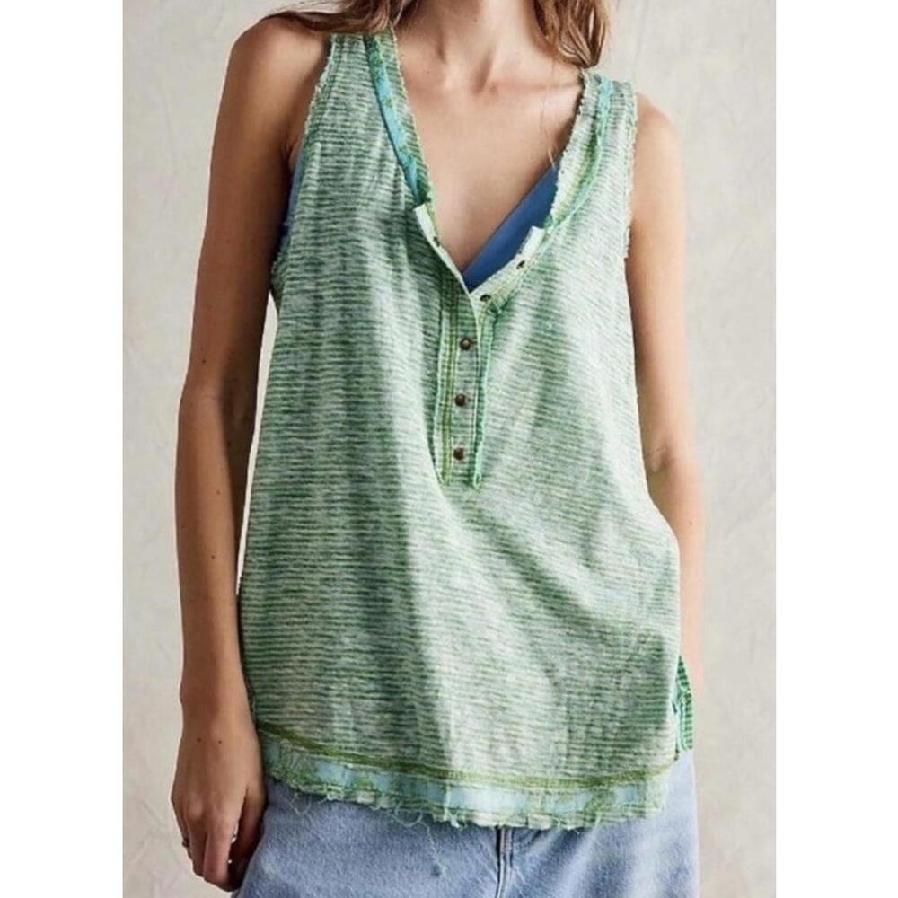 We The Free Love Language Tank Fairy Green Combo XS Free People
